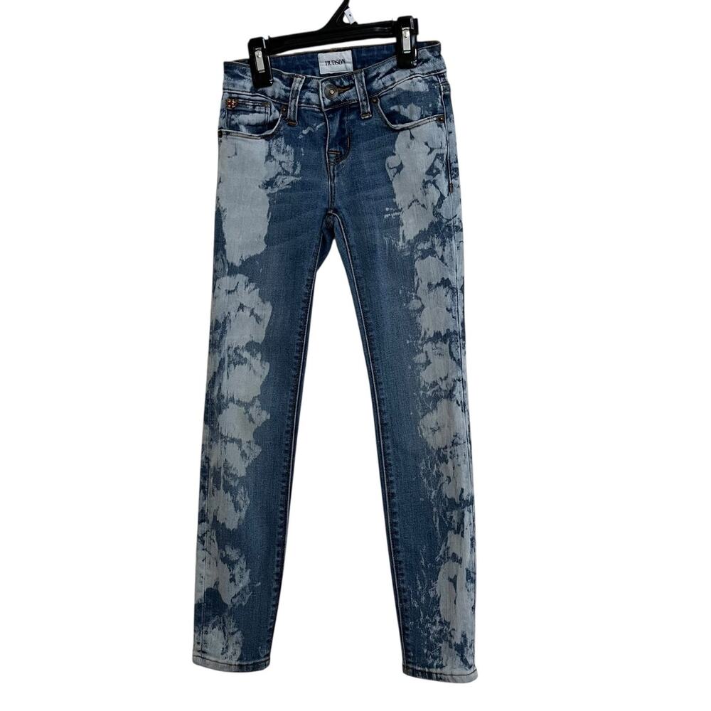 Hudson | Girls Dolly Skinny Stretch Bleached Dye Denim Jeans Size 7 Ankle